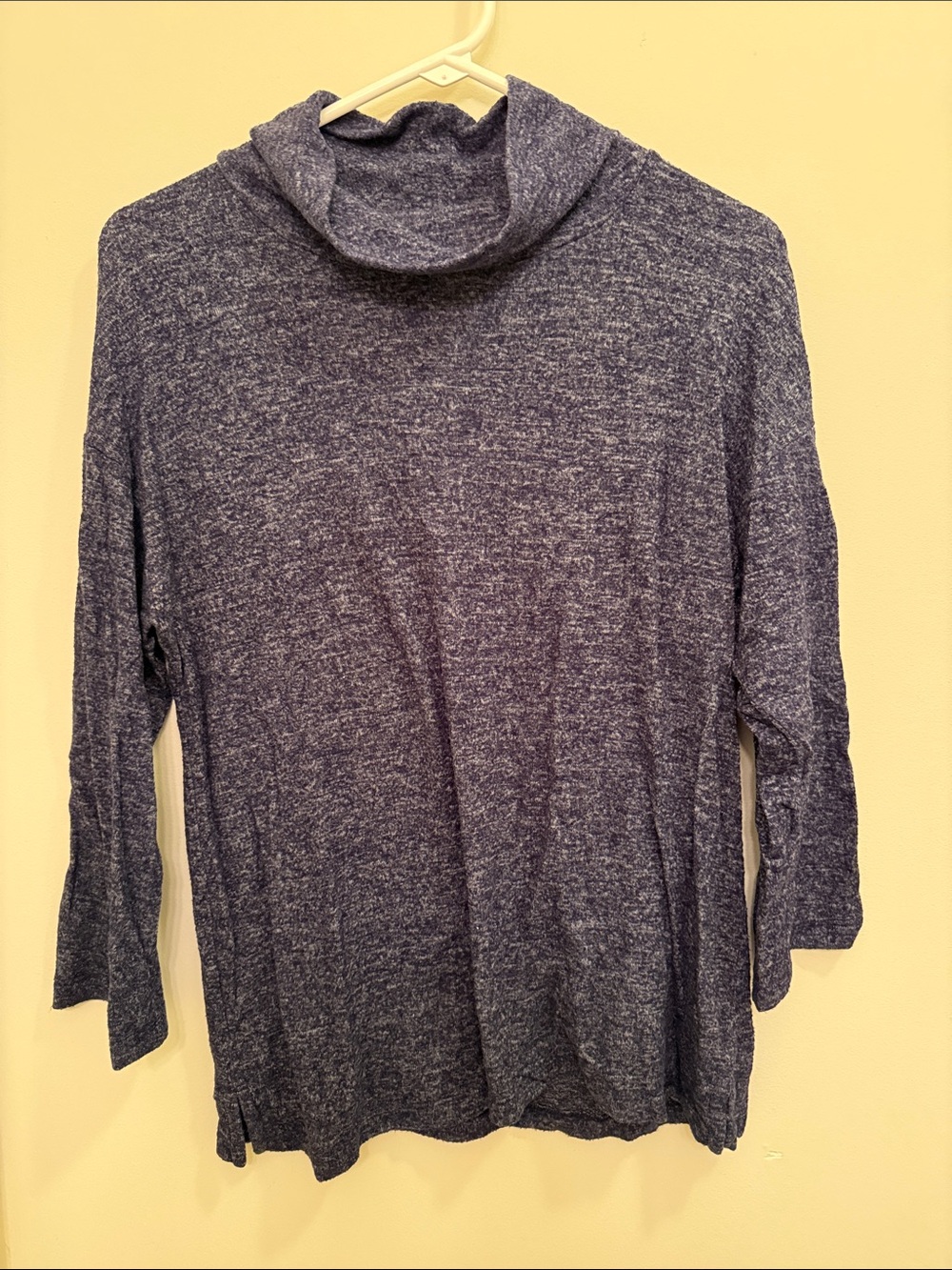 GAP Heathered Navy Blue mock turtle Neck Sweater